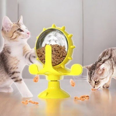 Distributeur de Croquettes - WhirlCatFeeder™ - Jaune - les - chats - de - luxe