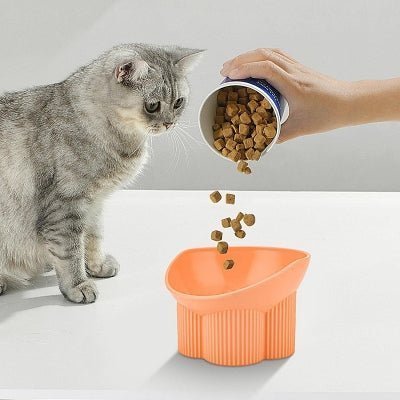Gamelle pour chat - Anti - tipCatBowls™ - Rose orange - les - chats - de - luxe
