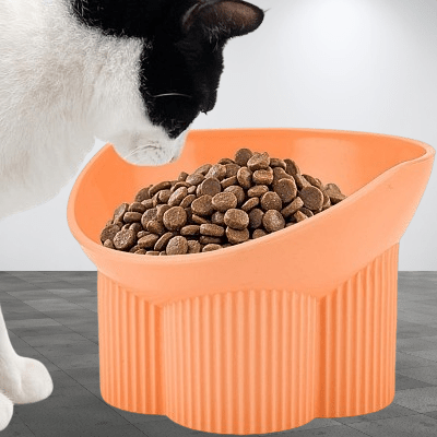 Gamelle pour chat - Anti - tipCatBowls™ - Rose orange - les - chats - de - luxe