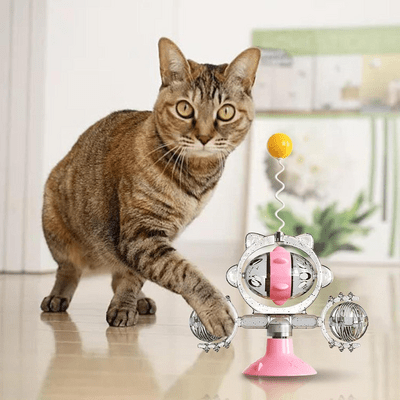 Distributeur de Croquettes - WhirlCatFeeder™ - Rose - les - chats - de - luxe