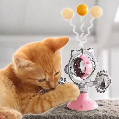 Distributeur de Croquettes - WhirlCatFeeder™ - Rose - les - chats - de - luxe