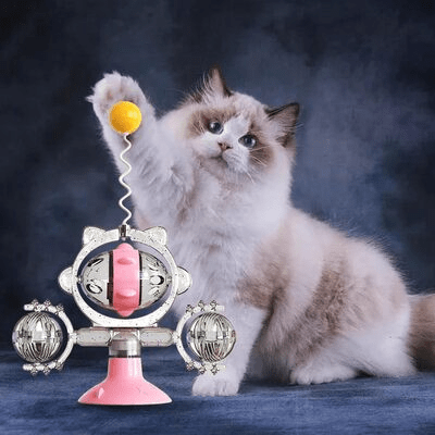 Distributeur de Croquettes - WhirlCatFeeder™ - Rose - les - chats - de - luxe