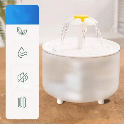Fontaine à Eau Pour Chat - CatDrinker™ - Fleuron Blanc - les - chats - de - luxe