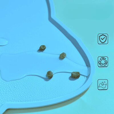 Tapis en Silicone - KittyPlacemat™ - Bleu - les - chats - de - luxe
