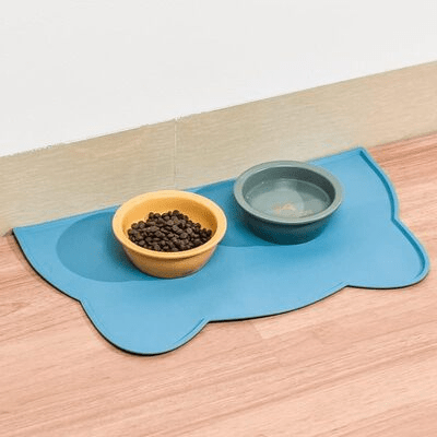 Tapis en Silicone - KittyPlacemat™ - Bleu - les - chats - de - luxe