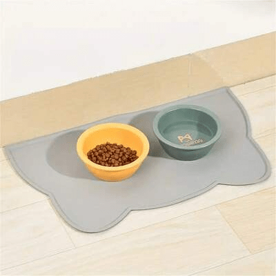 Tapis en Silicone - KittyPlacemat™ - Gris - les - chats - de - luxe