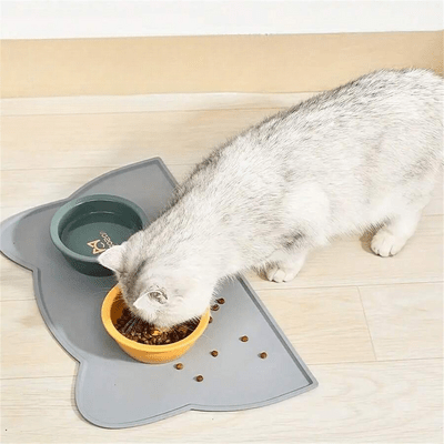 Tapis en Silicone - KittyPlacemat™ - Gris - les - chats - de - luxe